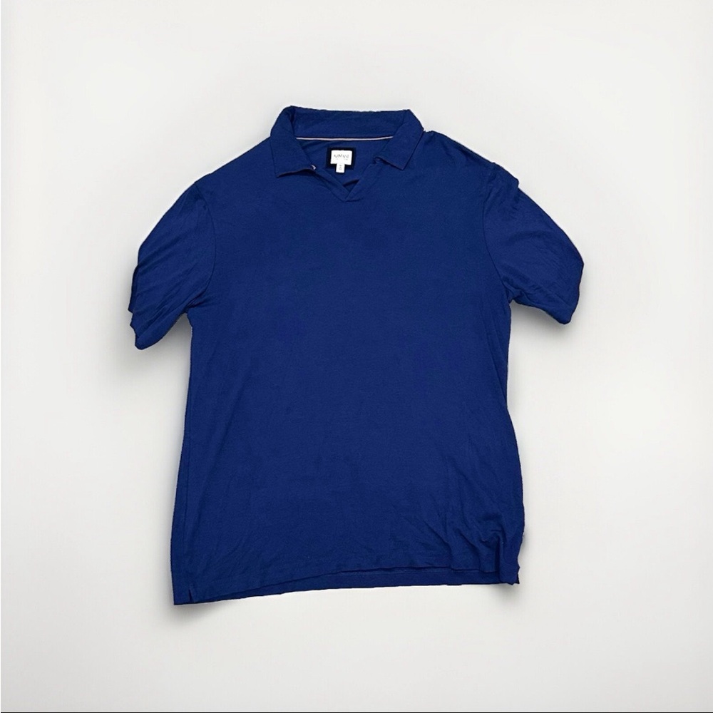 Armani Collezioni Navy Blue Casual Wear Polo T-Shirt Size Large 100% cotton